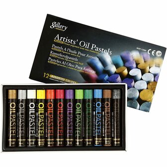 Oliekrijt - Metallic Kleuren - Oliepastel - Oliekrijtjes - Waxpastels - Vette Krijtjes - Kleuren - Tekenen - Schilderen - Gallery Oil Pastels - Hoge Pigmentconcentratie - 48 Stuks