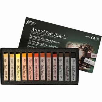 Gallery Soft Pastel Set, bruin harmonie, L: 6,5 cm, dikte 10 mm, 12 stuk/ 1 doos