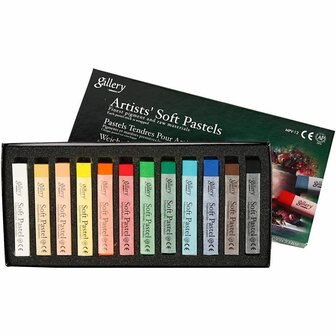 Gallery Soft Pastel Set, diverse kleuren, L: 6,5 cm, dikte 10 mm, 12 stuk/ 1 doos