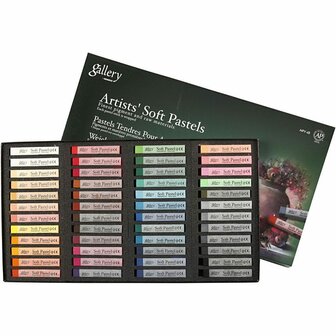 Gallery Soft Pastel Set, diverse kleuren, L: 6,5 cm, dikte 10 mm, 48 stuk/ 1 doos