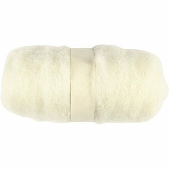 Geklaarde Wol - Wit Wol - Hobby Breigaren - Zacht Haken En Breien Garen - DIY Wit Garen - Creatief Handwerkgaren - Breigaren Voor Handwerk - Hobby Breien - 100gr / 1 Bol