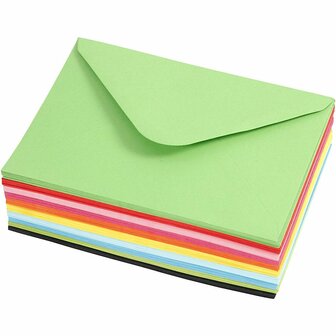Gekleurde Enveloppen - Luxe Kleurenmix - Klassieke Post- &amp; Cadeau Enveloppen - Met Gomsluiting Voor Veilig Verzegelen - A6 Formaat - 11,5x16cm - 80g - 10x10 Stuks