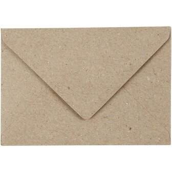 Gerecyclede Enveloppen - Naturel Enveloppen - Eco-vriendelijke Papieren Enveloppen - Milieuvriendelijke Enveloppen - Formaat 7,8x11,5cm - 50 Stuks