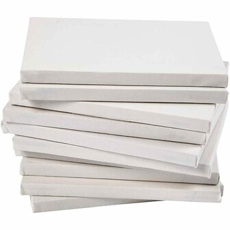 Canvas Gespannen Op Houten Frame - Rechthoek Schilderdoek - Gespannen Canvas - A3 Canvasdoek - Wit Schildercanvas - Verfdoek - Schilderpaneel - 29,7x42cm - Dikte: 1,6cm - 40 Stuks