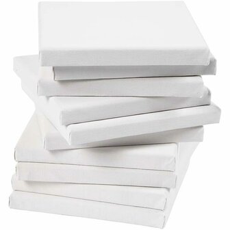 Canvas Paneel - Paneel voor Schilderen - Klein Vierkant Schilderpaneel - Wit Schildercanvas - Verpaneel - Schilderpaneel - Paneeldoek - Gespannen Canvas - Canvasbord - 280 gram -15 x 15 cm - Dikte: 3m