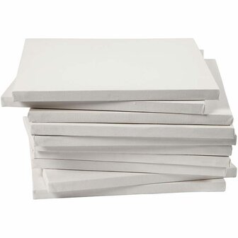 Canvas Gespannen Op Houten Frame - Vierkant Schilderdoek - Gespannen Canvas - Canvasdoek - Wit Schildercanvas - Verfdoek - Schilderpaneel - 30x30cm - Dikte: 1,6cm - 40 Stuks