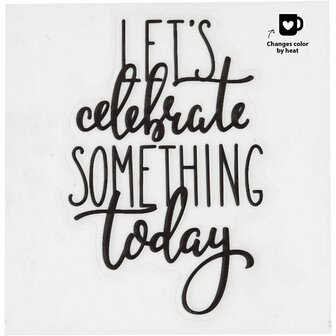 Let&#039;s Celebrate Decoratiesticker - Veranderende Sticker voor Mok of Kom - Feestelijke Knutselsticker - DIY Stickerset - Decoratieve Stickers voor Kinderen - 8 x 8 cm - 1 Stuk