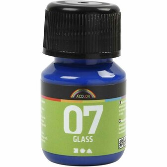 Glas- &amp; Porseleinverf - Blauw - Glaslak &amp; Keramiekverf - Acryl Verf voor Glas, Servies &amp; Aardewerk - Verf Voor Glas - Verf Voor Porselein - 30ml