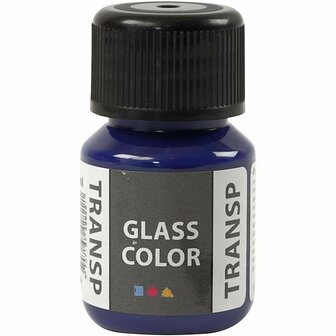 Glasverf - Transparant - Briljant Blauw - Porseleinverf voor Glas, Plastic en Porselein - Waterbasis Verf - 30ml - Creatieve Materialen - Handafwasbaar na Bakken