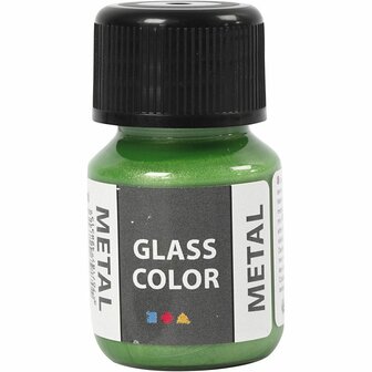 Glas- &amp; Porseleinverf - Metallic Groen - Glaslak &amp; Keramiekverf - Acryl Verf voor Glas, Servies &amp; Aardewerk - Verf Voor Glas - Verf Voor Porselein - 30ml