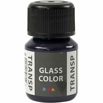 Glas- &amp; Porseleinverf - Marine Blauw Transparant - Glaslak &amp; Keramiekverf - Acryl Verf voor Glas, Servies &amp; Aardewerk - Verf Voor Glas - Verf Voor Porselein - 30ml