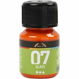 Glas- &amp; Porseleinverf - Oranje - Glaslak &amp; Keramiekverf - Acryl Verf voor Glas, Servies &amp; Aardewerk - Verf Voor Glas - Verf Voor Porselein - 30ml
