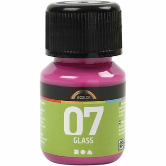 Glasverf Roze - Porseleinverf - Glanzende Transparante Verf A-Color Glass - 30 ml - Voor Glas en Harde Oppervlakten