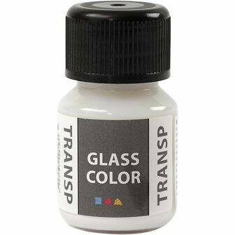 Glasverf - Porseleinverf - Verf Voor Porselein En Glas - Transparant - Wit - Glass Color Transparant - Creotime - 30ml