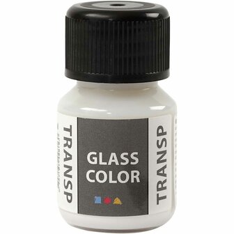Glasverf - Transparant - Wit - Porseleinverf voor Glas, Plastic en Porselein - Waterbasis Verf - 30ml - Creatieve Materialen - Handafwasbaar na Bakken