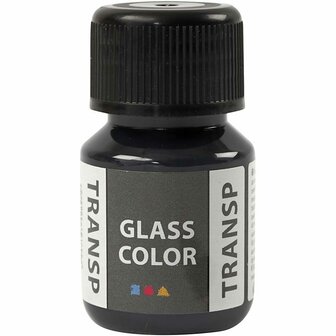Glasverf - Transparant - Zwart - Porseleinverf voor Glas, Plastic en Porselein - Waterbasis Verf - 30ml - Creatieve Materialen - Handafwasbaar na Bakken
