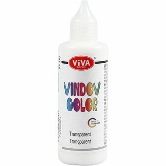Glasverf - Transparant Raam- en Glasverf - Viva Decor Window Color - Voor Glas, Ramen en Spiegels - Inhoud: 90ml - 1 Stuk - DIY Glasverf - Decoratieve Verf - Hobby Verf