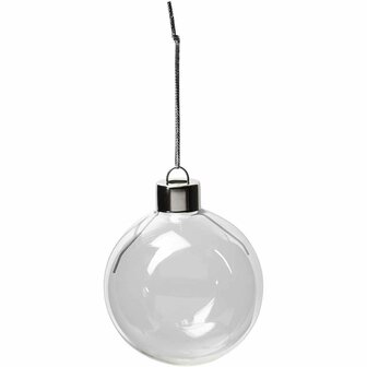 Glazen Ornamenten Transparant - DIY Glazen Ornamenten - Creatieve Decoratie Ballen - Glazen Decoratie voor Kerst - Ronde Glas Ornamenten Set - Diameter 5,9 cm - Hoogte 6,9 cm - 8 Stuks