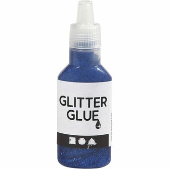 Glitterlijm, donkerblauw, 25 ml/ 1 fles