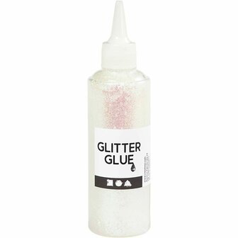 Glitterlijm, holografisch wit, 118 ml/ 1 fles