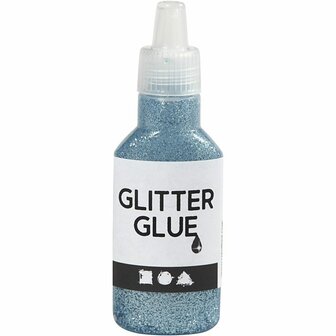 Glitterlijm, lichtblauw, 25 ml/ 1 fles