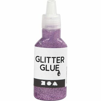 Glitterlijm, paars, 25 ml/ 1 fles