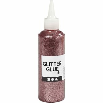 Glitterlijm roze &ndash; Roze glitter lijm &ndash; Kinderknutsel glitterlijm &ndash; 118 ml