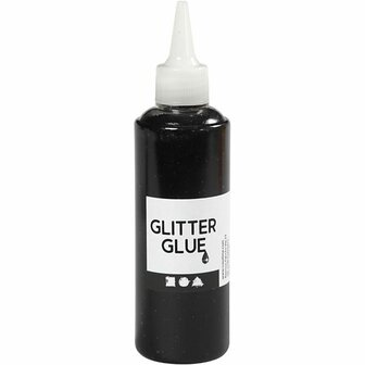 Glitterlijm, zwart, 118 ml/ 1 fles