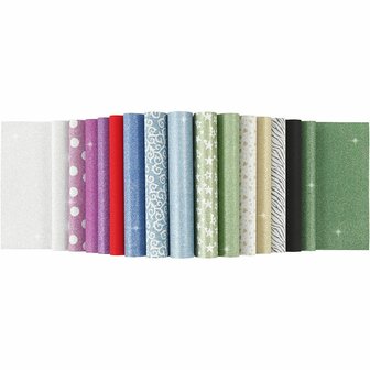 Glitterpapier Blok - A4 - Hoogwaardig Knutselpapier Met Glittercoating - Ideaal Voor Kaarten, Scrapbooking, DIY &amp; Creatief Handwerk - 150g - 30 Vellen