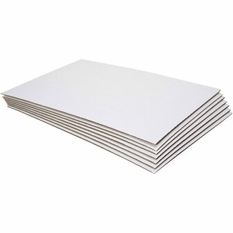 Golfkarton - Wit Bruin - Dubbelzijdig DIY Knutselkarton - Creatief Verstevigd Karton Voor Hobby en Decoratie - Karton Voor Verpakking En Decoratieve Projecten - 42x60 cm - 10 stuks