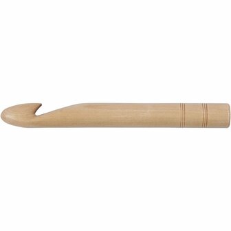 Haaknaald 25 - Grote Haaknaald van Berkenhout - Gelakt Hout - Lengte 23 cm - 1 Stuk