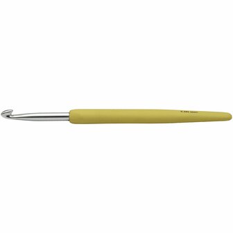 Haaknaalden, geel, afm 5, L: 13,3 cm, 1 stuk