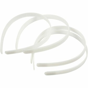 Haarband - Dunne Haarbandjes - Wit - DIY - Haarbanden Versieren Decoreren - Breedte: 13 mm - 5 stuks