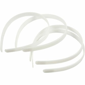 Haarband - Dunne Witte Haarbandjes - DIY Accessoires Voor Haarversiering - Breedte 13 mm - Set van 5 stuks - Haaraccessoires - Modieus Design - DIY Stijl