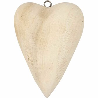 Massief Houten Hart - DIY Houten Hart met Ophangoog - Creatieve Houten Hartjes Decoratie - Houten Hart voor Interieur - Afmetingen 11,5x8,5x3 cm - 1 Stuk