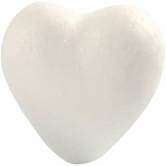 Harten - Witte Styropor Harten - Lichtgewicht Polystyreen Voor Knutselprojecten, Feestdecoratie &amp; DIY - Makkelijk Te Verven &amp; Versieren - H: 6cm - 5 Stuks