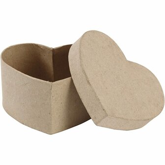 Hartvormige Doos - Houten Bewaardoos - Decoratieve Hartdoos - DIY Houten Doos - Cadeaudoos - Opbergdoos - Hoogte 6cm - Afmetingen 11,5x11,5cm - 1 Stuk