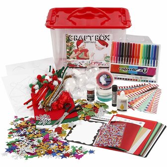 Hobbybox - Knutselpakket - Diverse Kleuren - Compleet DIY Pakket met Strasstenen, Satijnlint, Pailletten, Viltstiften &amp; Schaar - Perfect voor Creatieve Workshops &amp; Cadeaus