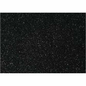 Hobbyvilt - Zwart - A4 - 210x297 mm - 10 Vellen - 1 mm Dikte - Met Glitterpatroon - Kwalitatief Stevig Vilt - Voor Knutselwerken, Feestdecoraties &amp; Handwerkprojecten