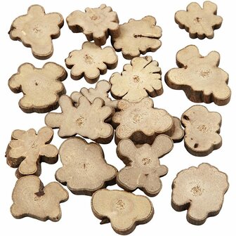 Hout Mix Set - DIY Decoratiemateriaal - 15-40 mm Grootte - Houten Schijven - 230 Gram