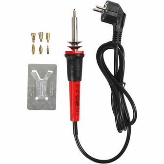 Houtbranden Set - Pyrografie Gereedschap Voor Hout, Leer &amp; Kurk - Inclusief 6 Naalden Voor Gedetailleerde Werken - DIY Creatief Houtbranden - 30W - Max. 500&deg;C - 1 Stuk