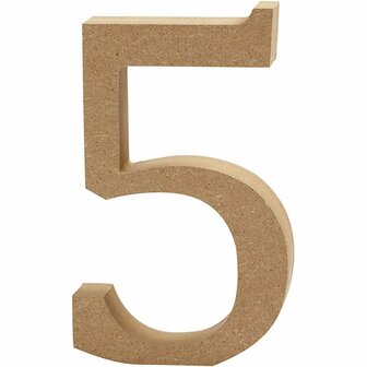 Houten Cijfer 5 - Houten Decoratie Cijfer - DIY Houten Cijfers Voor Knutselen - Houten Cijfer 5 8cm