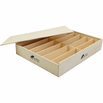Houten Doos Met Deksel - DIY Opbergdoos - Grote Houten Dozen - Decoratieve Dozen Voor Hobby - Formaat 29x37x6,5cm - 1 Stuk