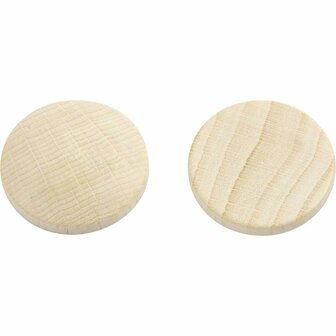 Houten knopen, d 25 mm, dikte 5 mm, 150 stuk/ 1 doos