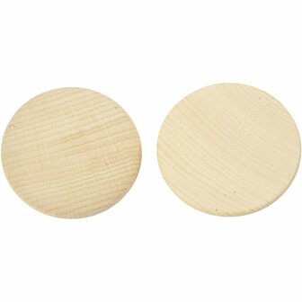 Houten Knopen - Extra Grote Knopen - Ronde Vorm Met Platte Achterkant - Geschikt Voor DIY Mode, Decoratie &amp; Accessoires - &Oslash;50mm - Dikte 10mm - 50 Stuks