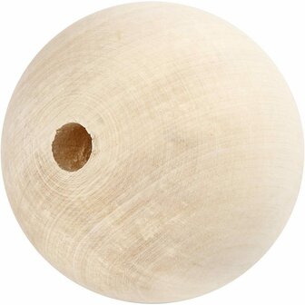 Houten Kraal - Groot Gat Kralen - DIY Sieraden Hout Kralen - Decoratieve Houten Kralen - Diameter 80mm - Gatgrootte 12mm - 1 Stuk