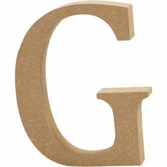 Houten letter G MDF 8 cm