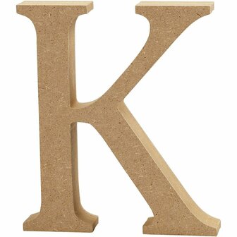 Houten letter K MDF 8 cm