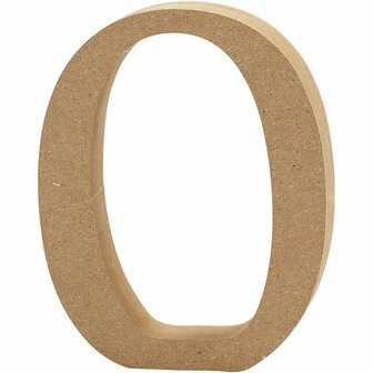 Houten letter O MDF 8 cm