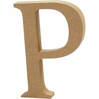 Houten letter P MDF 8 cm